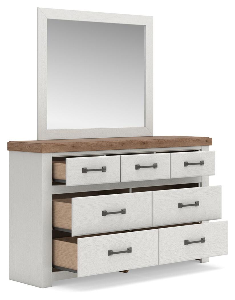 Savonport White/Brown Panel Storage Bedroom Set angled view