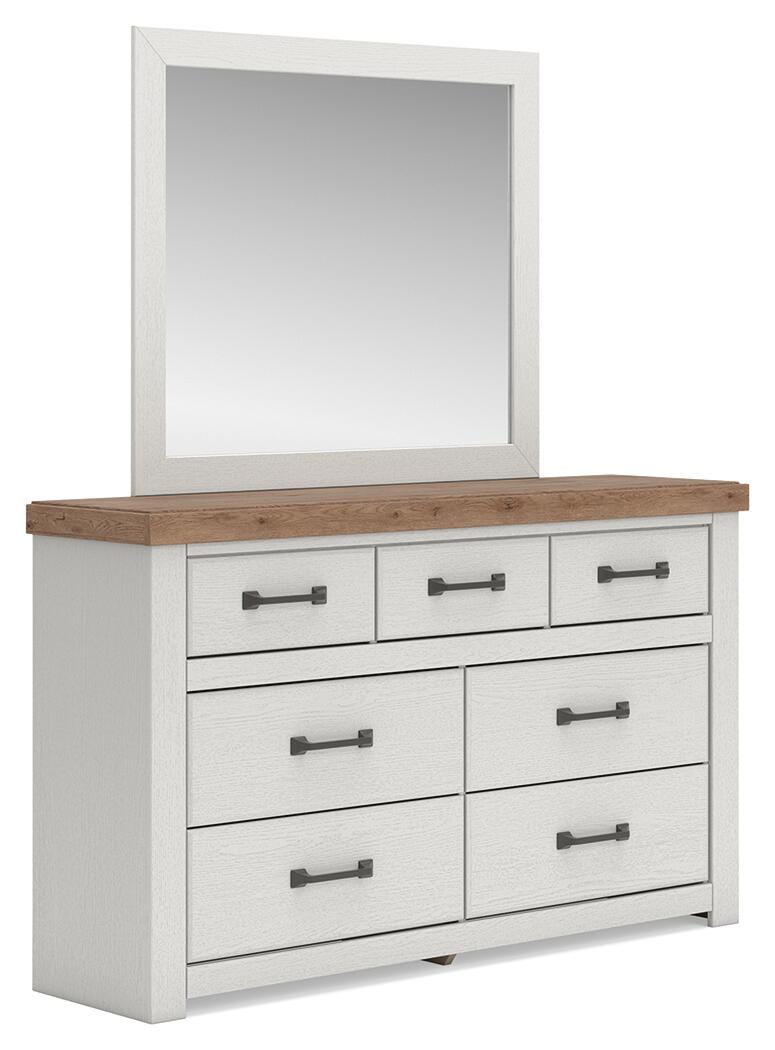 Savonport White/Brown Panel Storage Bedroom Set angled view
