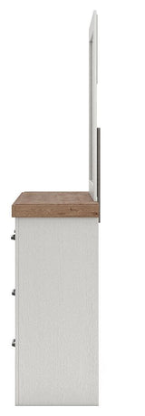 Savonport White/Brown Dresser and Mirror view 3