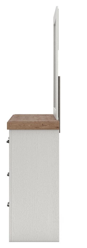 Savonport White/Brown Dresser and Mirror view 3