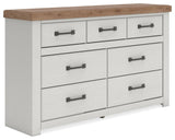Savonport White/Brown Panel Storage Bedroom Set angled view