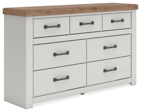 Savonport White/Brown Panel Storage Bedroom Set angled view