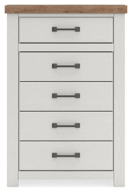 Savonport White/Brown Chest of Drawers view 5