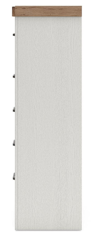Savonport White/Brown Chest of Drawers view 3