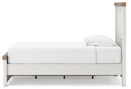 Savonport White/Brown Twin Panel Bed with Storage view 4