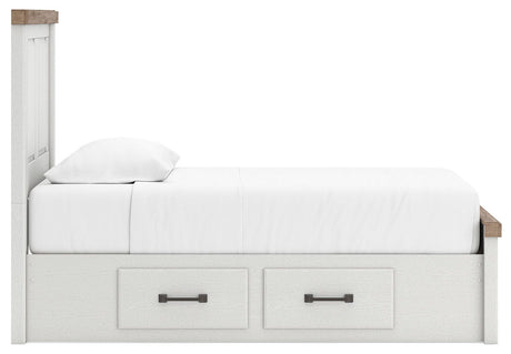 Savonport White/Brown Twin Panel Bed with Storage view 10
