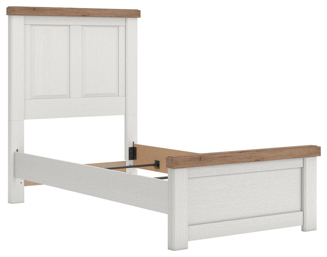 Savonport White/Brown Panel Bedroom Set angled view