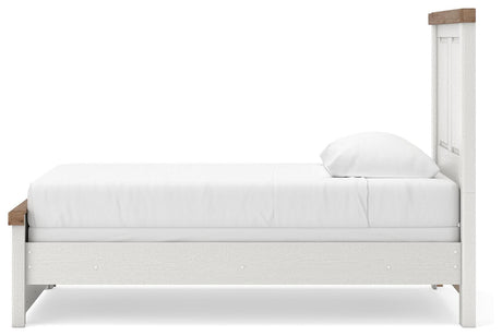 Savonport White/Brown Twin Panel Bed view 3