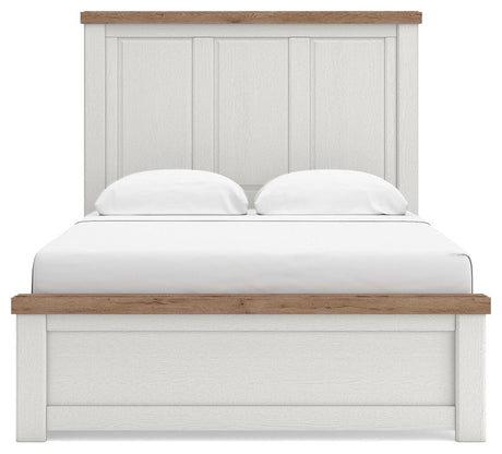 Savonport White/Brown Queen Panel Bed with Storage view 5