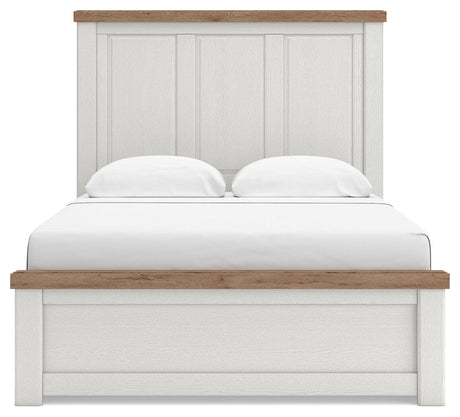 Savonport White/Brown Queen Panel Bed with Storage view 5