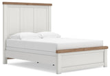 Savonport White/Brown Panel Bedroom Set angled view