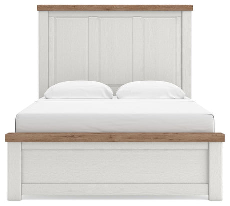 Savonport White/Brown Queen Panel Bed view 5