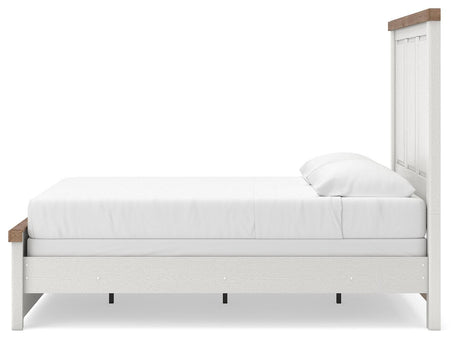 Savonport White/Brown Queen Panel Bed view 3