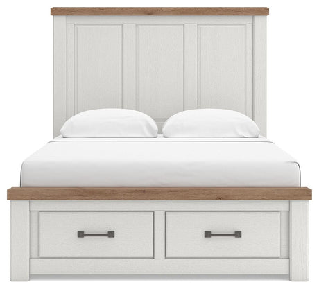 Savonport White/Brown Queen Panel Storage Bed view 5