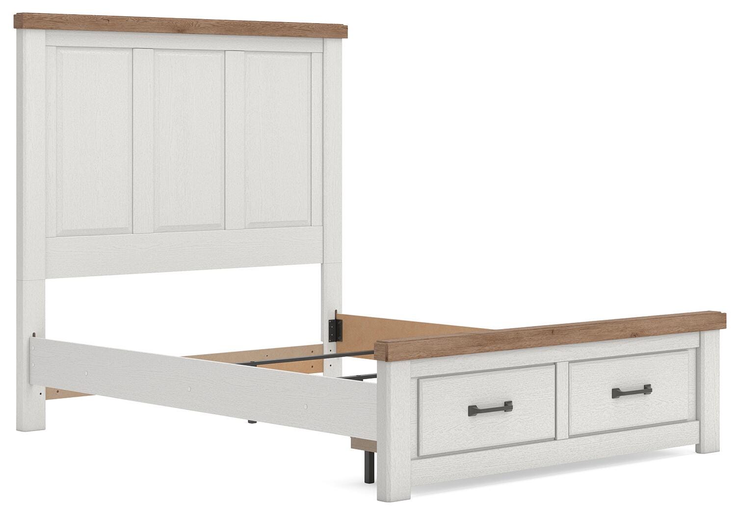 Savonport White/Brown Panel Storage Bedroom Set angled view
