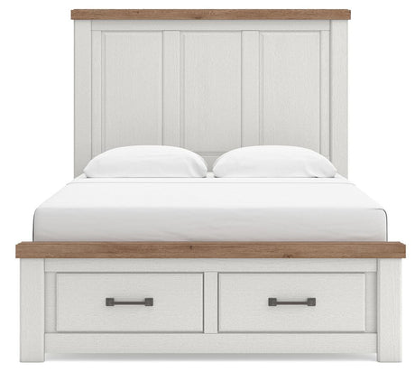 Savonport White/Brown Queen Panel Storage Bed view 5