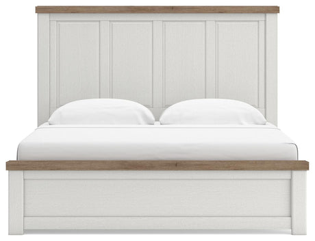 Savonport White/Brown King Panel Bed with Storage view 5
