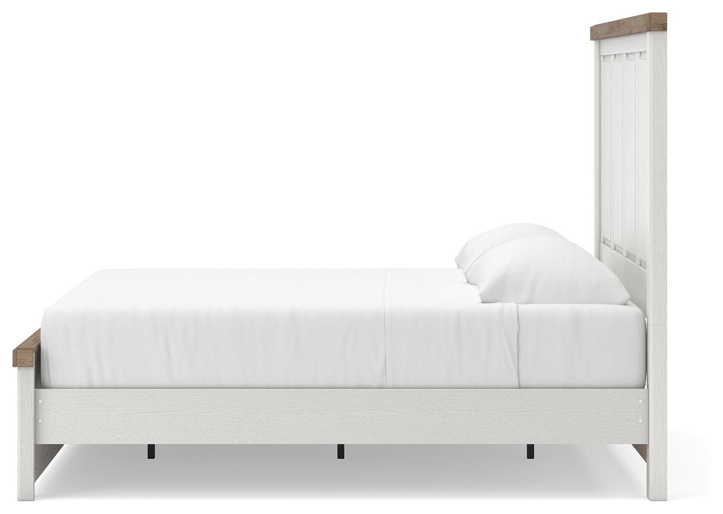 Savonport White/Brown King Panel Bed with Storage view 3