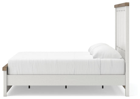 Savonport White/Brown King Panel Bed with Storage view 3