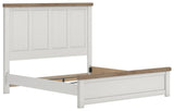 Savonport White/Brown Panel Bedroom Set angled view