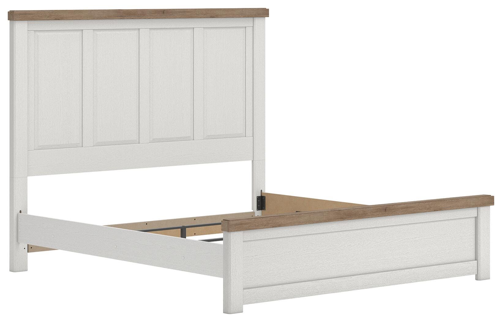 Savonport White/Brown Panel Bedroom Set angled view