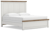 Savonport White/Brown Panel Bedroom Set angled view