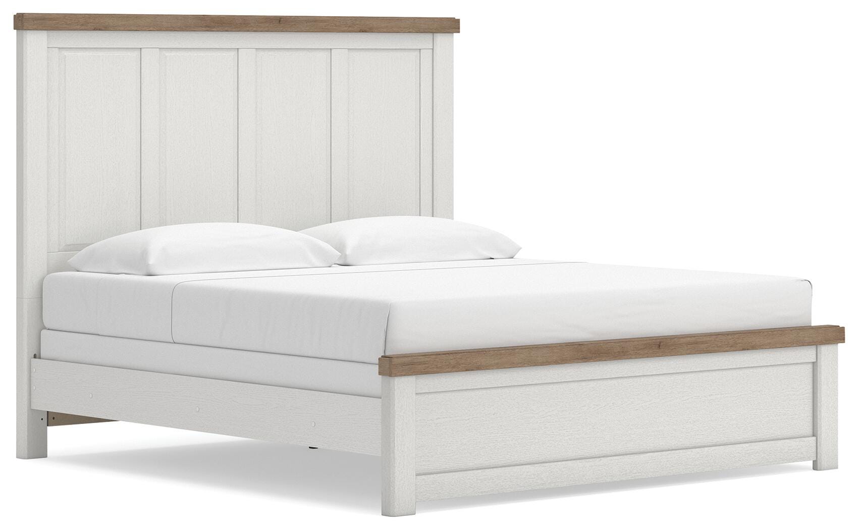 Savonport White/Brown Panel Bedroom Set angled view
