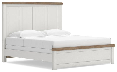 Savonport White/Brown Panel Bedroom Set angled view