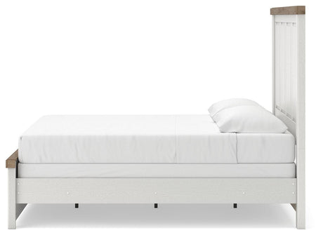 Savonport White/Brown King Panel Bed view 3