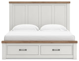 Savonport White/Brown King Panel Storage Bed view 5