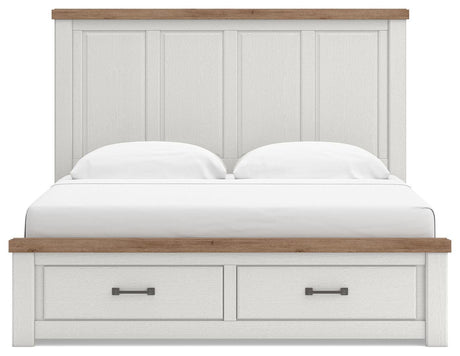 Savonport White/Brown King Panel Storage Bed view 5