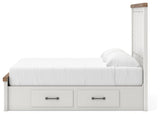 Savonport White/Brown King Panel Storage Bed view 3