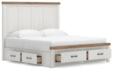 Savonport White/Brown Panel Storage Bedroom Set angled view