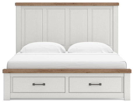 Savonport White/Brown King Panel Storage Bed view 5