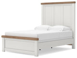 Savonport White/Brown Full Panel Bed angled view