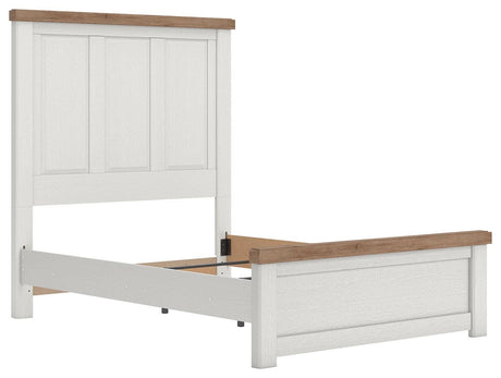 Savonport White/Brown Full Panel Bed angled view
