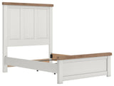 Savonport White/Brown Panel Bedroom Set angled view