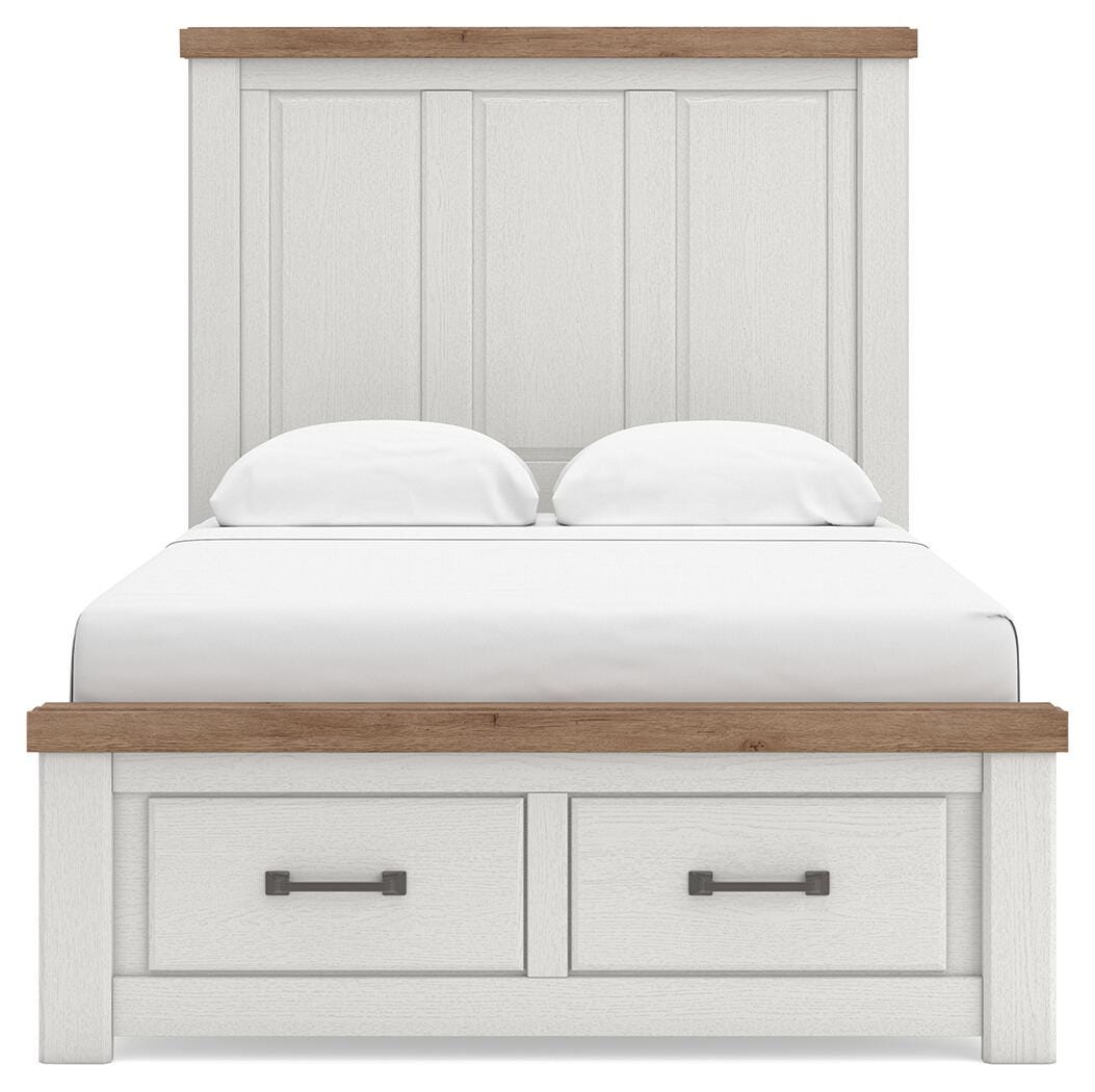 Savonport White/Brown Full Panel Storage Bed view 5