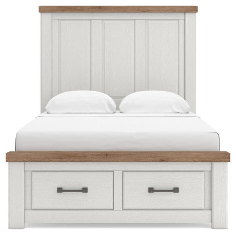 Savonport White/Brown Full Panel Storage Bed view 5