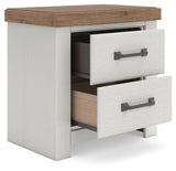 Savonport White/Brown Panel Storage Bedroom Set angled view
