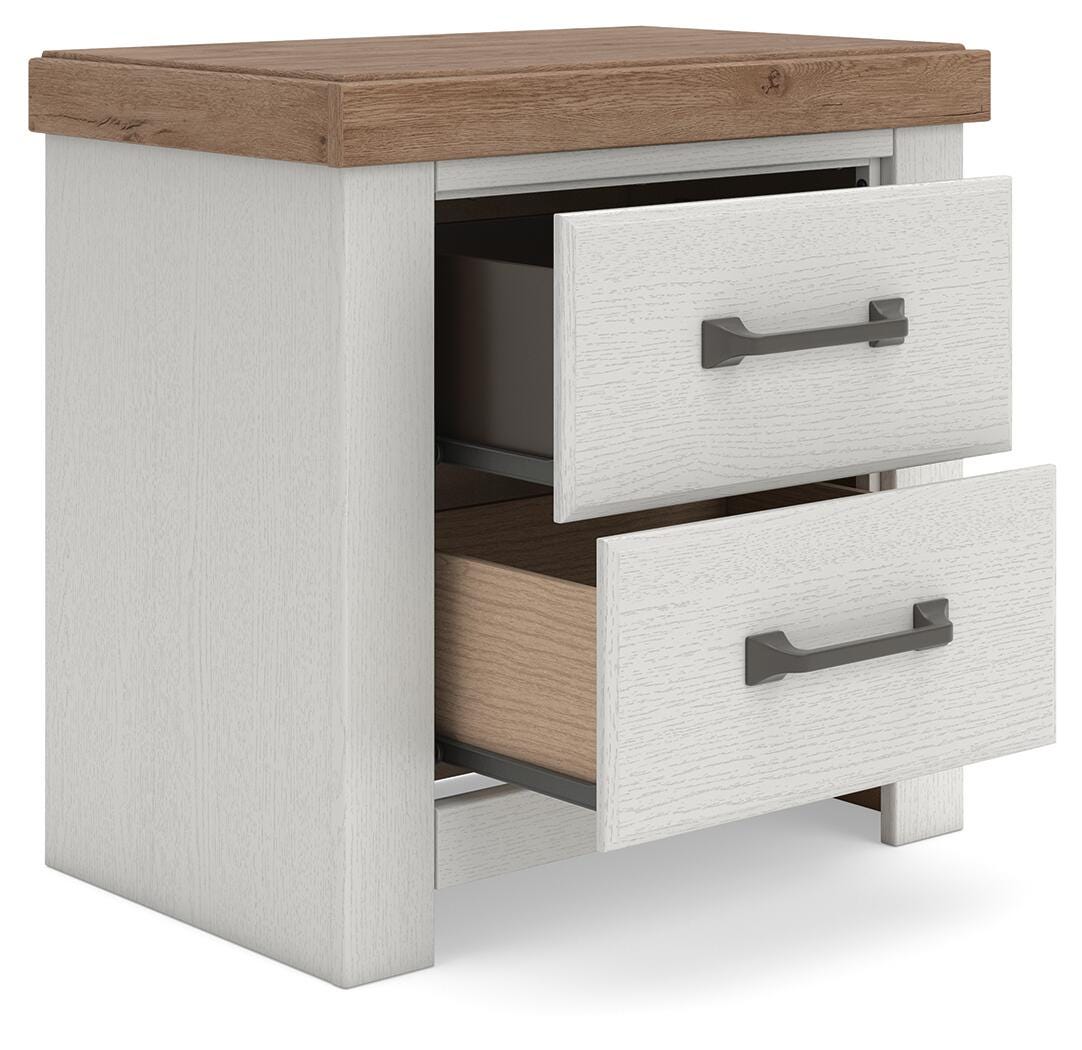 Savonport White/Brown Panel Bedroom Set angled view