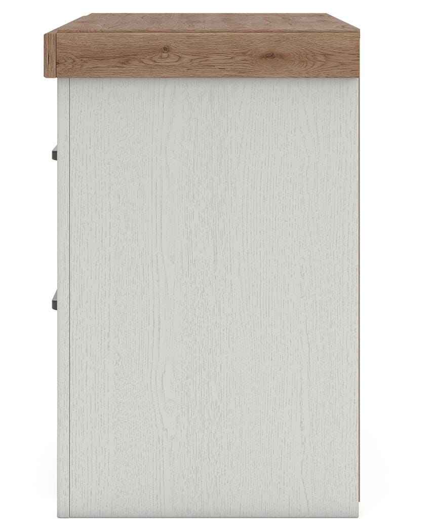 Savonport White/Brown Nightstand view 3