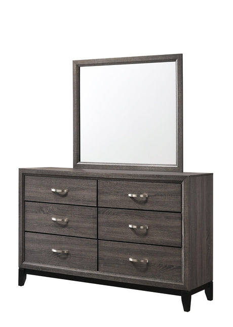 Akerson Gray Finish Wood Modern Rustic And Charm Panel Bedroom Set - Ella Furniture