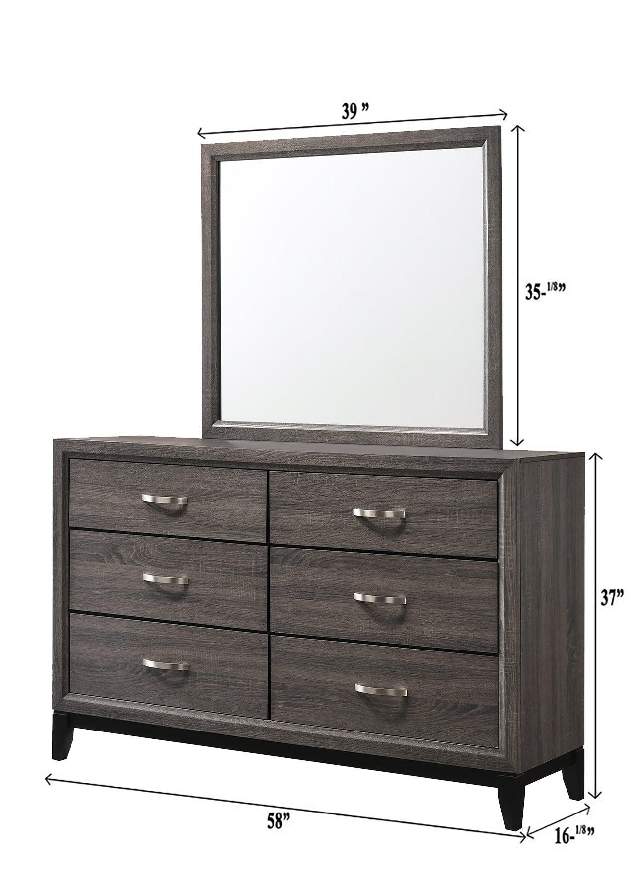 Akerson Gray Finish Wood Modern Rustic And Charm Panel Bedroom Set - Ella Furniture