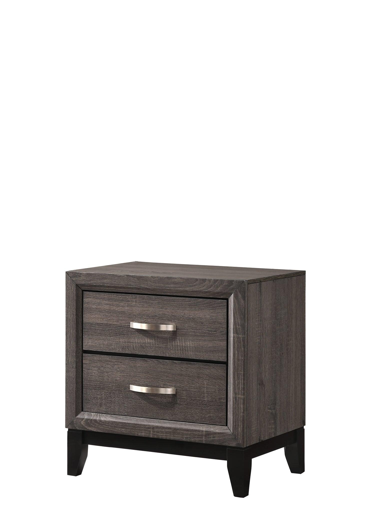 Akerson Gray Finish Wood Modern Rustic And Charm Panel Bedroom Set - Ella Furniture