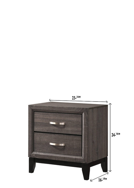 Akerson Gray Modern And Classic Wood King Panel Bed - Ella Furniture