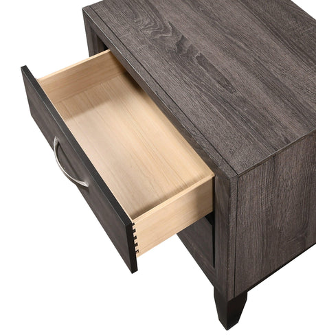 Akerson Gray Modern And Classic Wood King Panel Bed - Ella Furniture