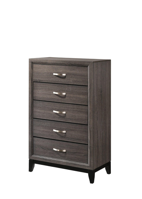 Akerson Gray Finish Wood Modern Rustic And Charm Twin Panel Bed - Ella Furniture