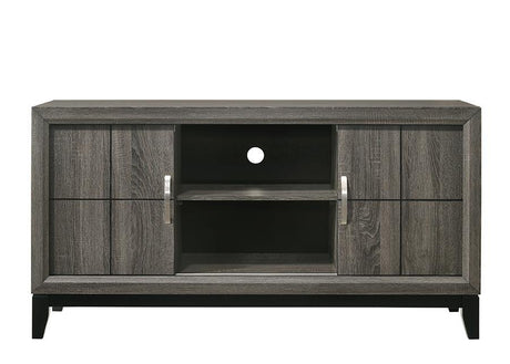 Akerson Gray Modern And Classic Wood King Panel Bed - Ella Furniture