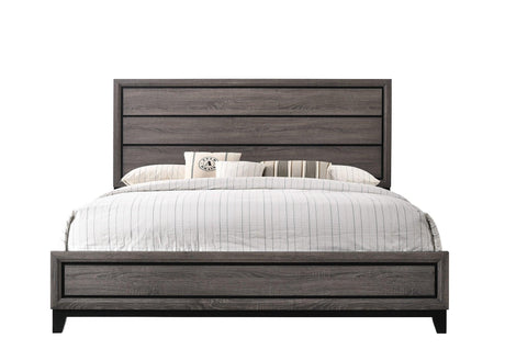 Akerson Gray Finish Wood Modern Rustic And Charm Full Panel Bed - Ella Furniture